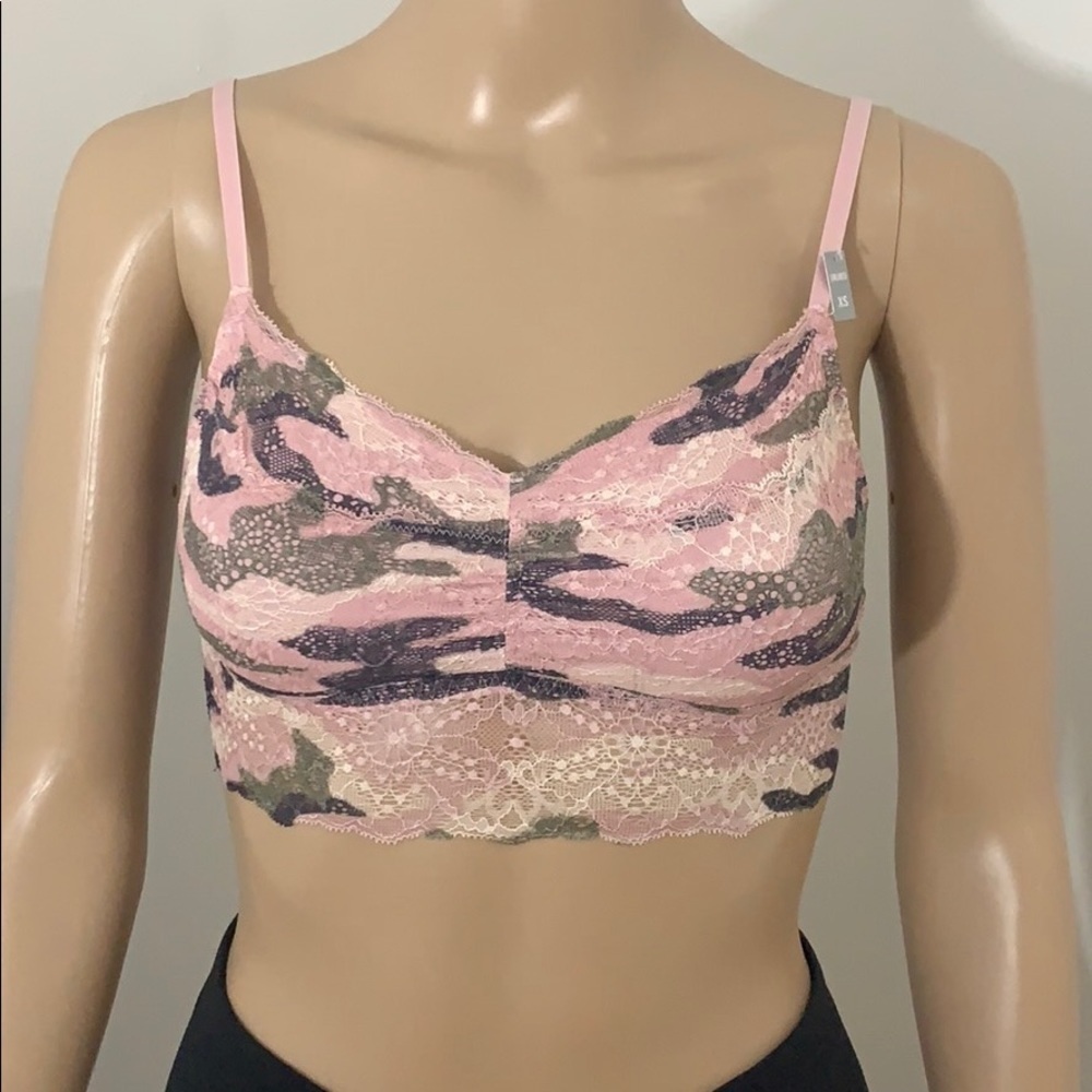 New VS Pink Camo Print Lace Bralette